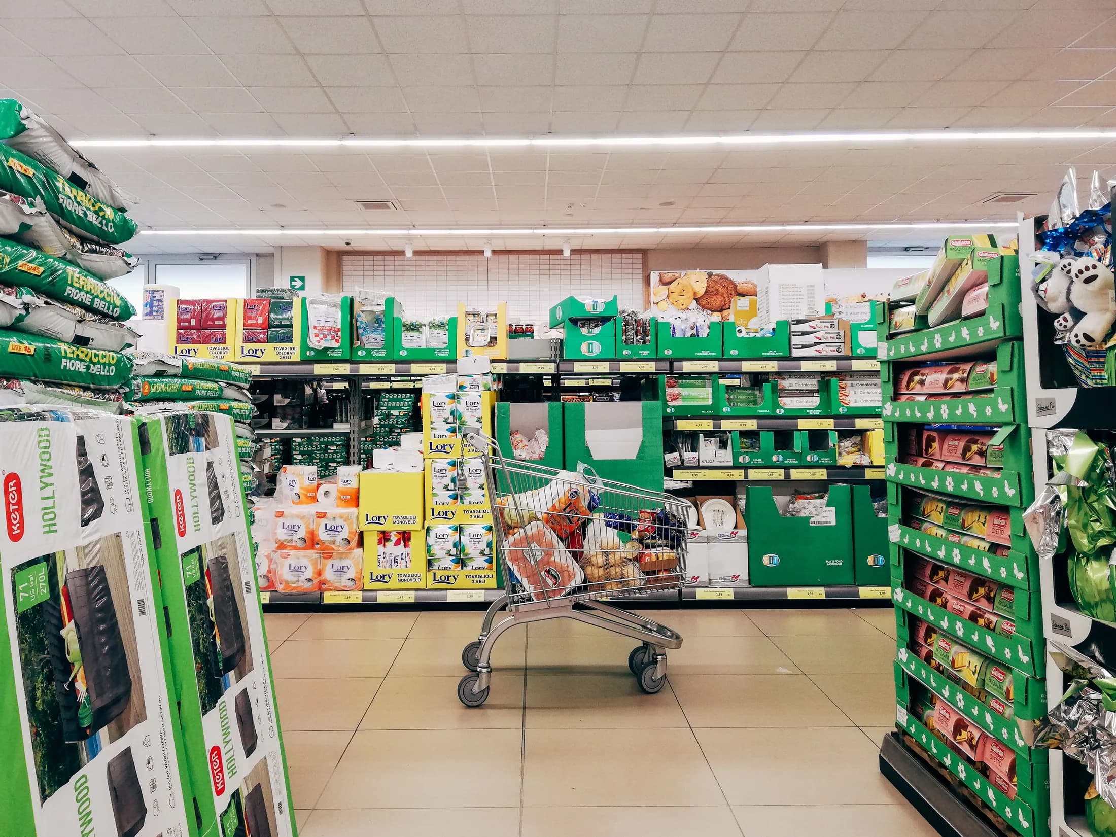 A modern retail category display showing product assortment and execution